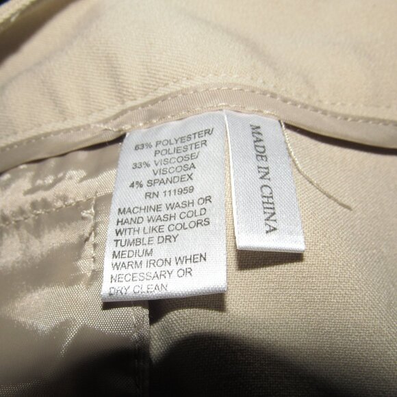 Atelier Stretch Washable Straight Leg Dress Pants – Beige Tan, Size 4 - Picture 7 of 7